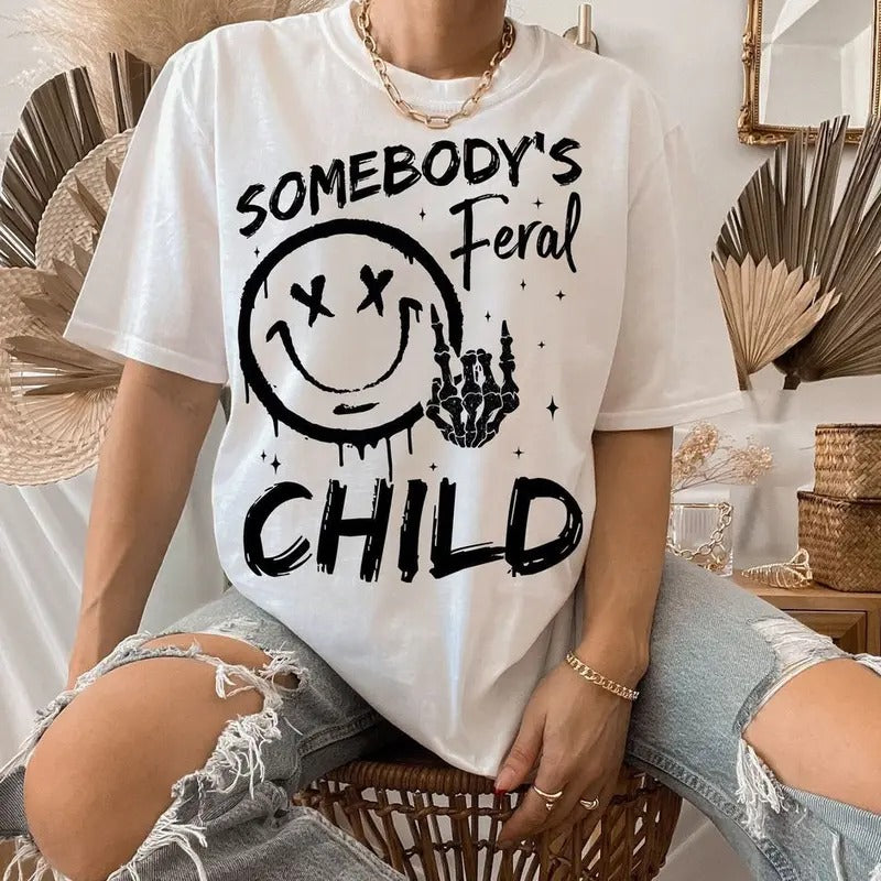 Somebody'WB shield Feral Child funny shirt Kid Life T-shirt Hoodie, Sweatshirt | DripVista.com