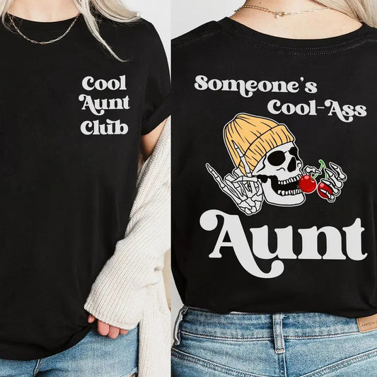 Someone's Cool Ass Aunt Front And Back Cherry Dr Pepper Shirt, Cool Aunts Club Graphic Tee