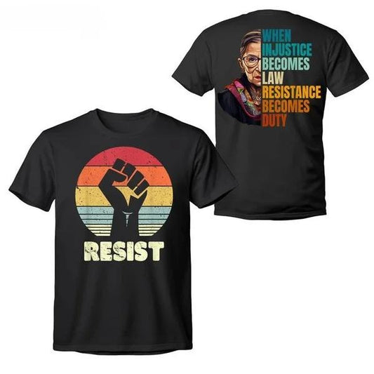 Sonia Samra Resist T-shirt, When Injustice Becomes Law Resistance Becomes Duty RBG Feminist Sweatshirt, Women Empowerment Hoodie, Unisex Graphic Tee, Smooth Fabric, Aesthetic Streetwear Vibe