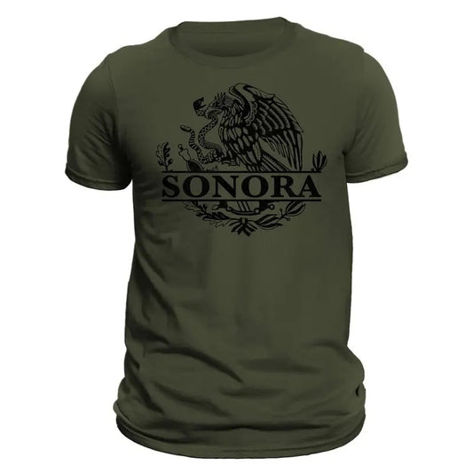 Sonora Mexico Eagle Emblem Mexican T-Shirt Classic Crewneck Menswear
