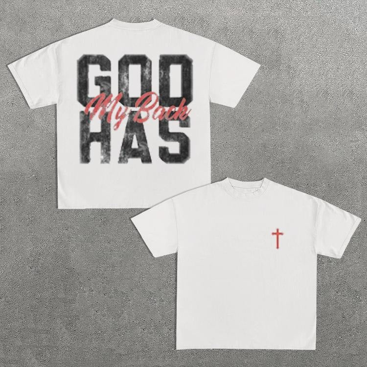 Sopula Vintage God Has My Back Graphic Cotton T-Shirt Hoodie, Sweatshirt | DripVista.com
