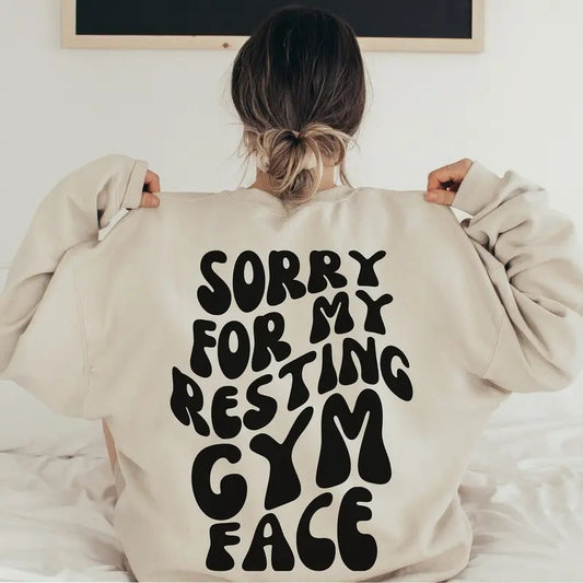Sorry For My Resting Gym Face Gym Pump Cover Fall Workout Apparel Gift For Gym Lover Cute Gym Gift Funny Gym Hoodie Workout Gift