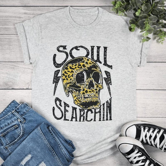 Soul Searchin' Leopard Skull Graphic Tee
