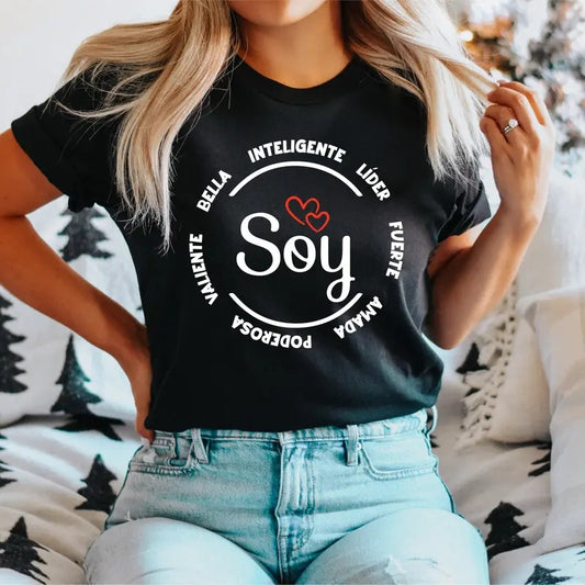Soy Mujer Valiente Poderosa T-Shirt, Women's Aesthetic Shirt, Gift Tee For Mexican, Women Latina Pride Tee, Mexican Latina Muier Short Sleeve.