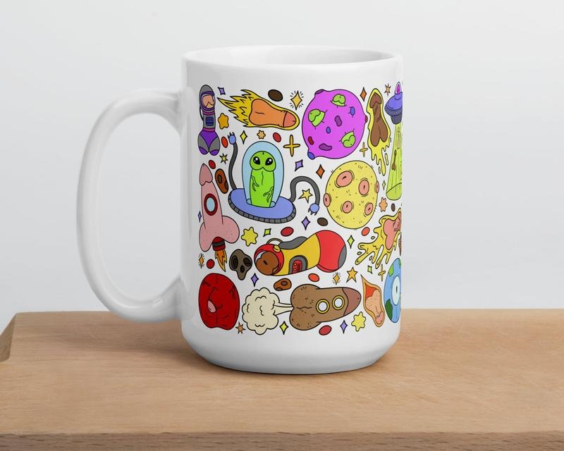 Space Alien Penis Mug, Funny Astronomy Gift For Friends, 11Oz & 15Oz, Graphic Tees, Funny Coffee Mug Gift