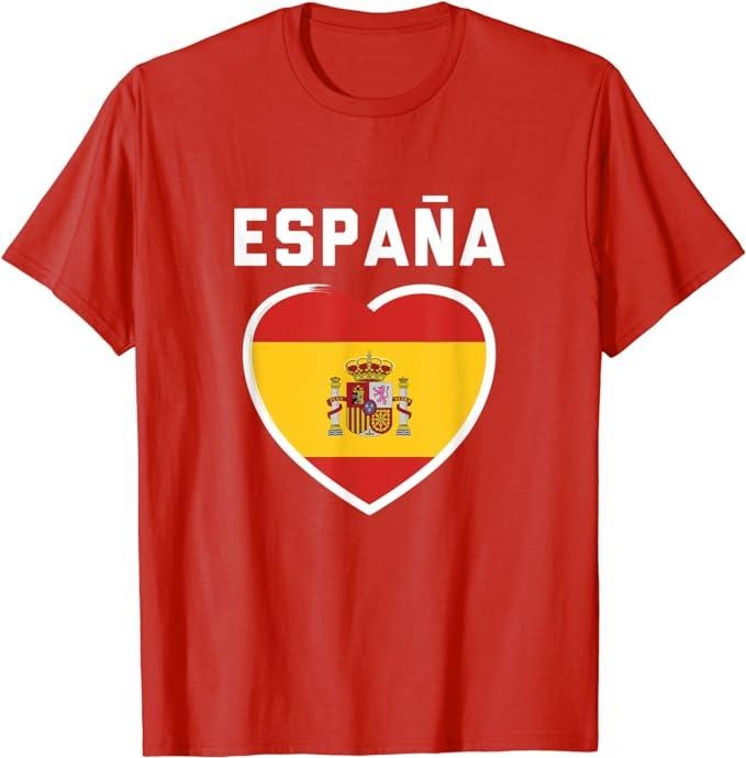Spain Shirts, Spain & Espana Flag Heart T-Shirt Cotton Fashion Casual Classic Hoodie, Sweatshirt | DripVista.com