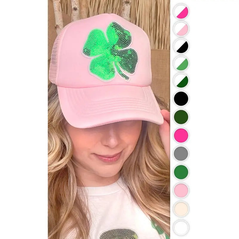 Sparkle Lucky Clover Trucker Hat T-Shirts, Hoodie, Sweatshirt | DripVista.com