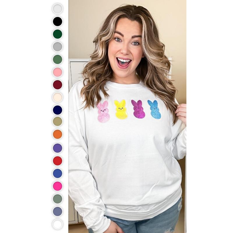 Sparkle Peeps Sweatshirt - Cozy Easter Vibes #SparklePeeps #EasterSweatshirt #SpringGlow T-Shirts, Hoodie | DripVista.com