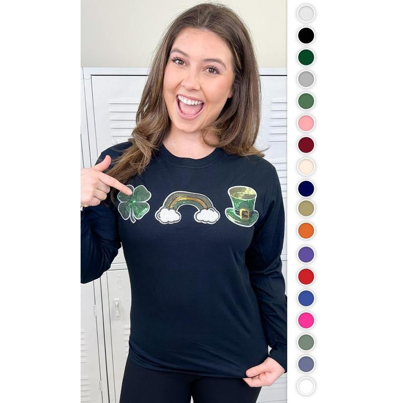 Sparkle St. Patrick’s Long Sleeve T-Shirt Hoodie, Sweatshirt | DripVista.com