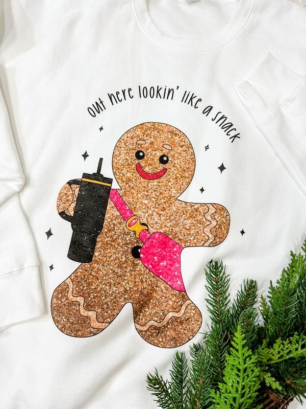 Sparkly Gingerbread Graphic Top
