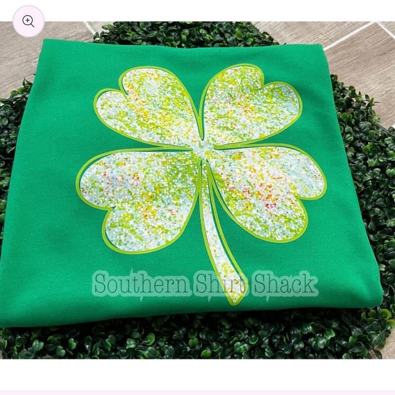 Sparkly Shamrock Sweatshirt | Kelly Green Sweatshirt T-Shirts, Hoodie | DripVista.com