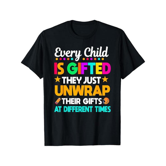 Special Education Teacher Child Gifted SPED Educator T-shirt Comfortable, Casual Short Sleeve, Daily Wear, All Season, Black, Men 180g Made in USA