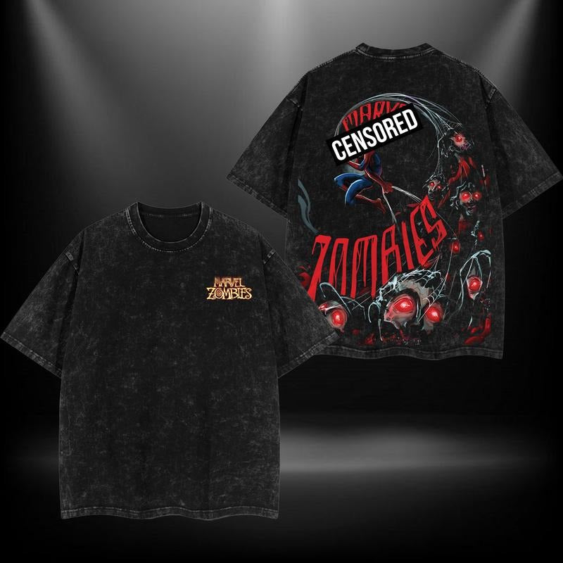 Spider Zombie MTU Tshirt Sweater Hoodie Halloween Special Double Printed Oversize Lightweight Acid Washed Tee TV Show...
