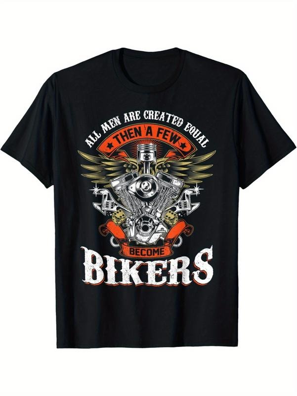 Spiky hair fighters Men Are Created Equal But Few Become Bikers T-Shirt Graphic Streetwear Hoodie, Sweatshirt | DripVista.com