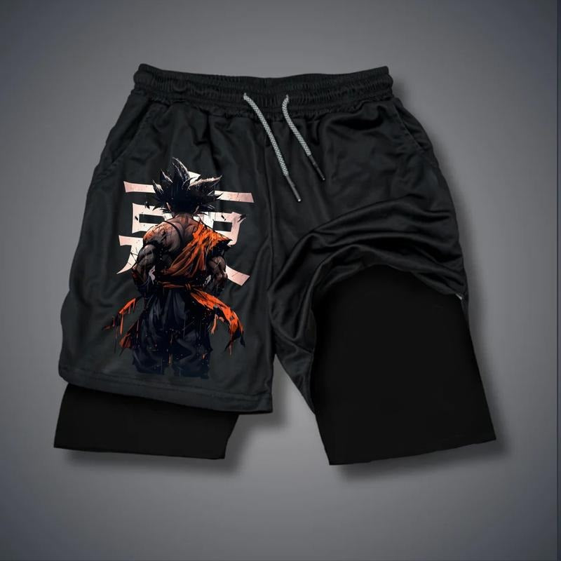 Spiky hair fighters Spiky hair fighters DBZ Goku HB 90s summer men shorts for men jorts outfit men graphic shorts...