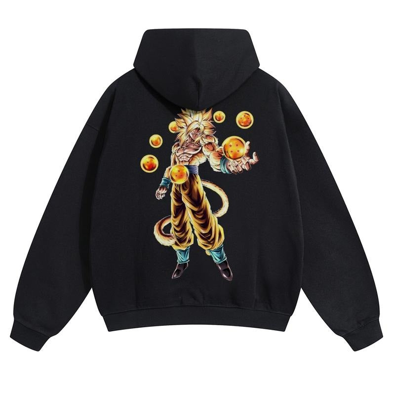 Spiky hair fighters Spiky hair fighters DBZ Goku Viral Anime Graphic Hoodie! Unisex 90s Retro Pullover - Funny Cartoon...