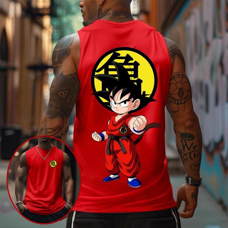 Spiky hair fighters Spiky hair fighters DBZ PlayStation brand Goku Unisex Summer Outfit Men'WB shield Streetwear HB 90s Graphic Tees Cotton Anime Tank Tops Men Gifts Breathable Loose Fit