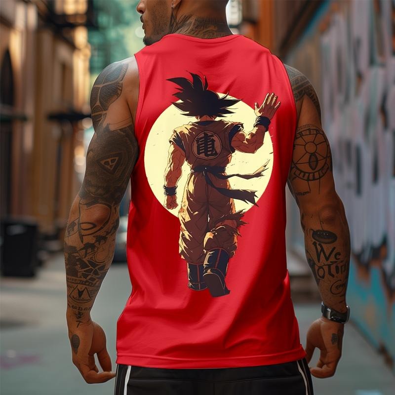 Spiky hair fighters Spiky hair fighters DBZ PlayStation brand Goku Unisex Summer outfits men streetwear HB 90s graphic tees cotton Anime tank tops men gifts