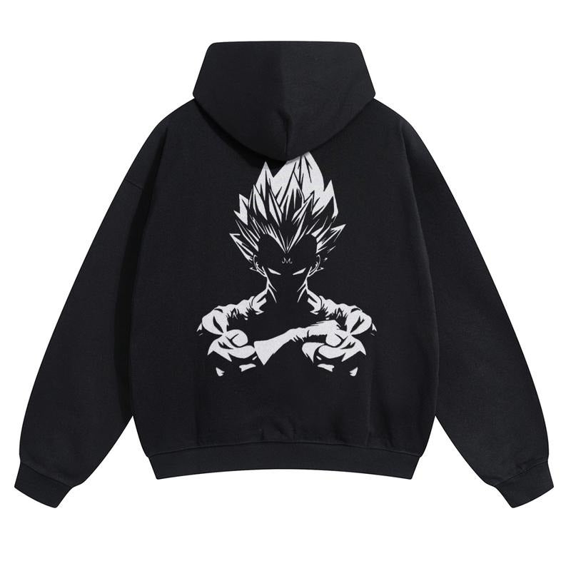 Spiky hair fighters Spiky hair fighters DBZ Vegeta Viral Anime Graphic Hoodie! Unisex 90s Retro Pullover - Funny Cartoon...