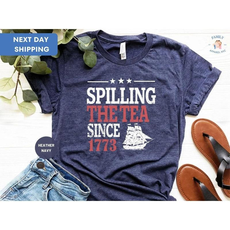 Spilling The Tea Since 1773 Shirt, History Teacher Gift, Funny History Teacher T-Shirt Hoodie, Sweatshirt | DripVista.com