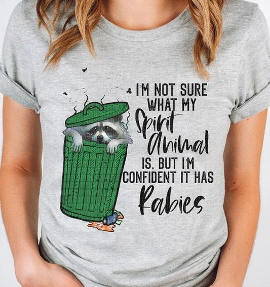 Spirit Animal Has Rabies Raccoon DTF Transfers - THIS IS NOT A SHIRT