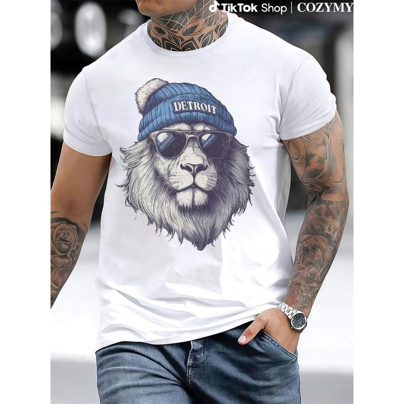 Spirit Animal Spiky hair fighters City Graphic Tee City Animal Sports Tshirt Day City Spiky hair fighters Top CaSual Game...