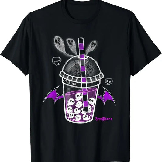 Spookscene Ghos-Tea Spooky Boba Emo Goth Alt Purple - Unisex And Inclusive - Multiple Colorways - Full Size Range
