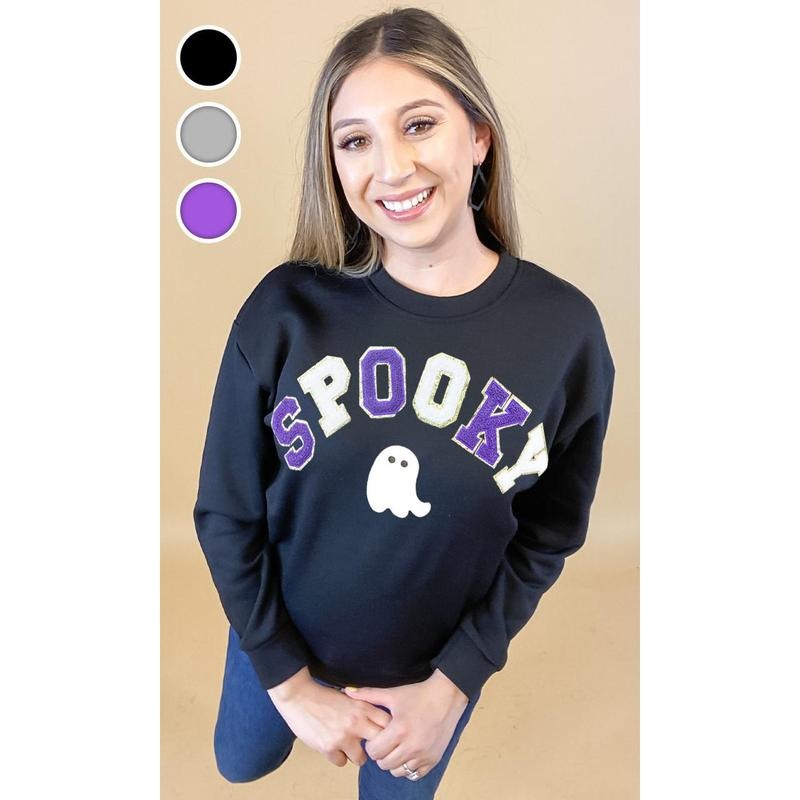 Spooky Chenille Sweatshirt T-Shirts, Hoodie | DripVista.com