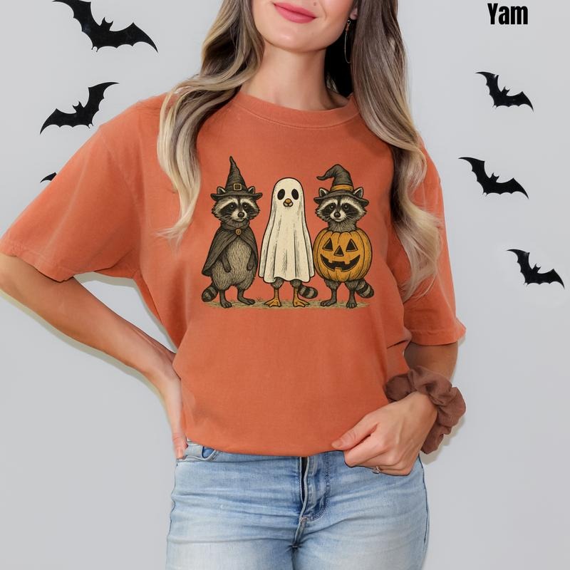 Spooky Cute Raccoons Comfort Colors T-Shirt 'NLB' Hoodie, Sweatshirt | DripVista.com
