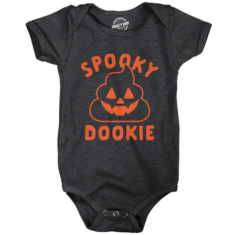 Spooky Dookie Baby Bodysuit Funny Sarcastic Halloween Graphic Jumper For Infants Funny Baby Onesies Halloween Onesie for...