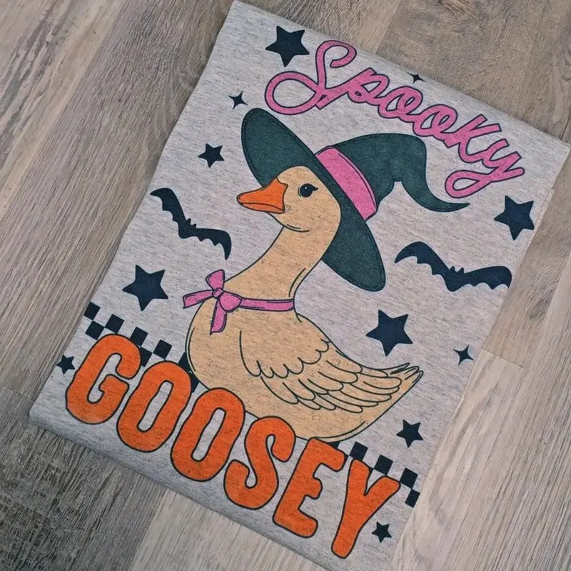 Spooky Goosey Graphic Tee or Sweatshirt Fit Loose Hoodie | DripVista.com