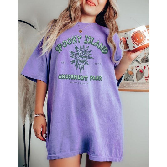 Spooky Island Tee, Retro Cartoon Halloween Movie T-shirt, Spooky Island Disco Skull, Halloween Gift, 90s nostalgia, Retro Halloween, y2k