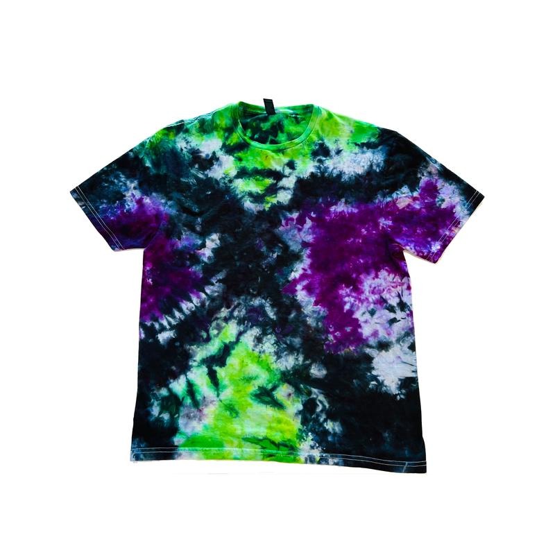 Spooky Juice Black Green and Purple Tie Dye Hand Dyed Colorful Halloween Tee Unisex Sizing Small to 5XL Hoodie, Sweatshirt