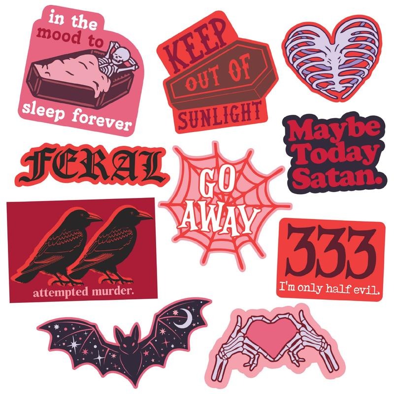 Spooky Sticker Extra Large Stickers for Adults Funny Adhesives with Memes Halloween  Funny Sarcastic  Multi T-Shirts,...