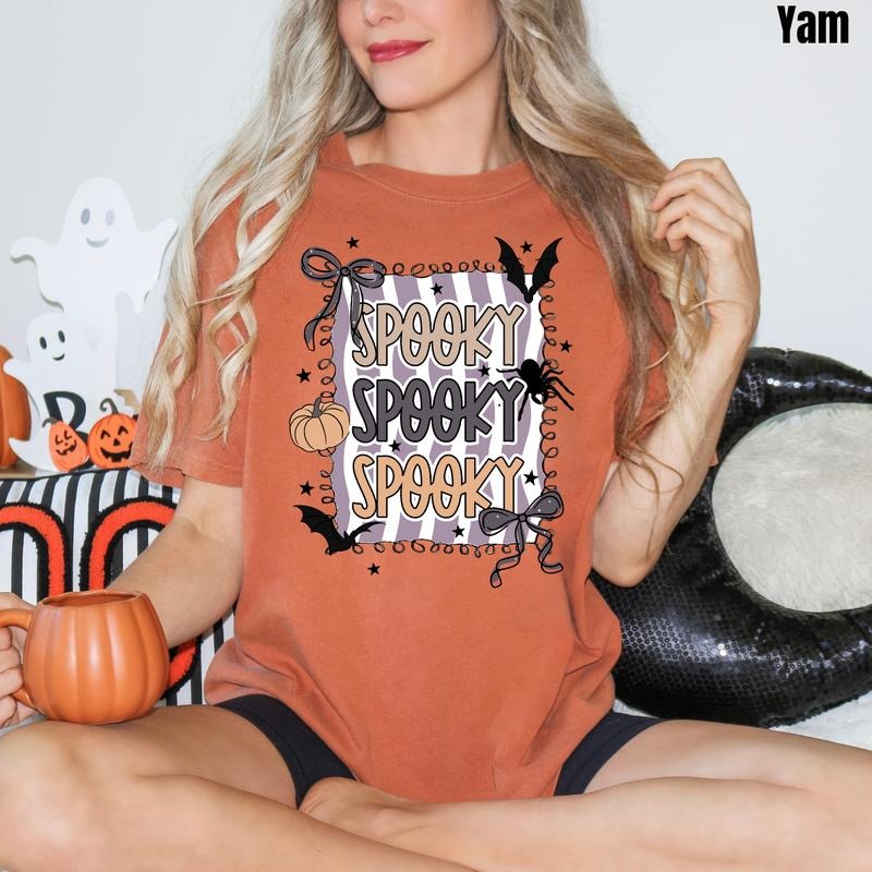 Spooky Striped Halloween Comfort Colors T-Shirt 'NLB' Hoodie, Sweatshirt | DripVista.com