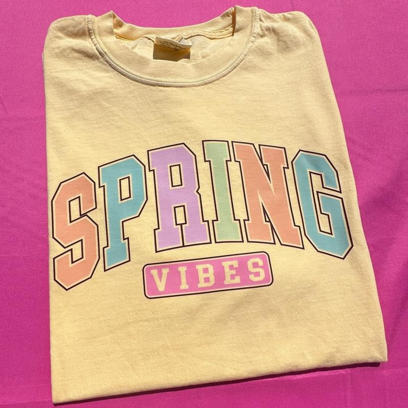 Spring Vibes Comfort Colors T-Shirt Hoodie, Sweatshirt | DripVista.com