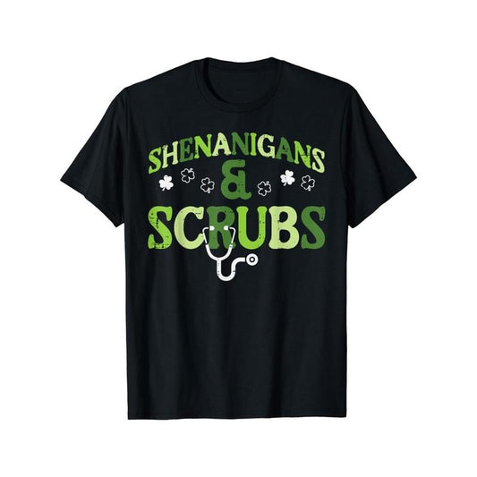 St. Patrick's Day Nurse T-Shirt, 100% Cotton Crew Neck Tee - Soft, Breathable, High Stretch for Adults Made in USA