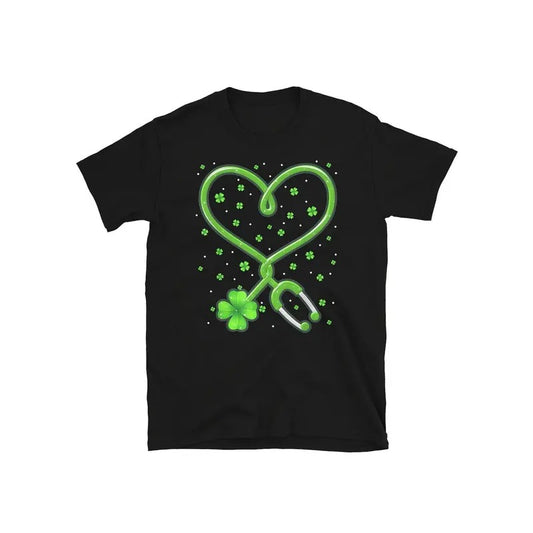 St. Patrick'S Day T-shirt Men'S T-Shirt- Cotton Crew Neck, Short Sleeve, Casual Printed Tee with Clover Nurse Design, Breathable Knit Fabric, All-Season Comfort Flexible Year-round Wear Ventilated T-Shirts Holiday Gifts Outdoor Wear Made in USA