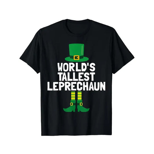 [St Patrick's Day T-Shirt] Soft and Breathable St Patrick's Day T-Shirt - World's Tallest Leprechaun - Comfortable Leisure Sports Gift for Halloween and Christmas Made in USA