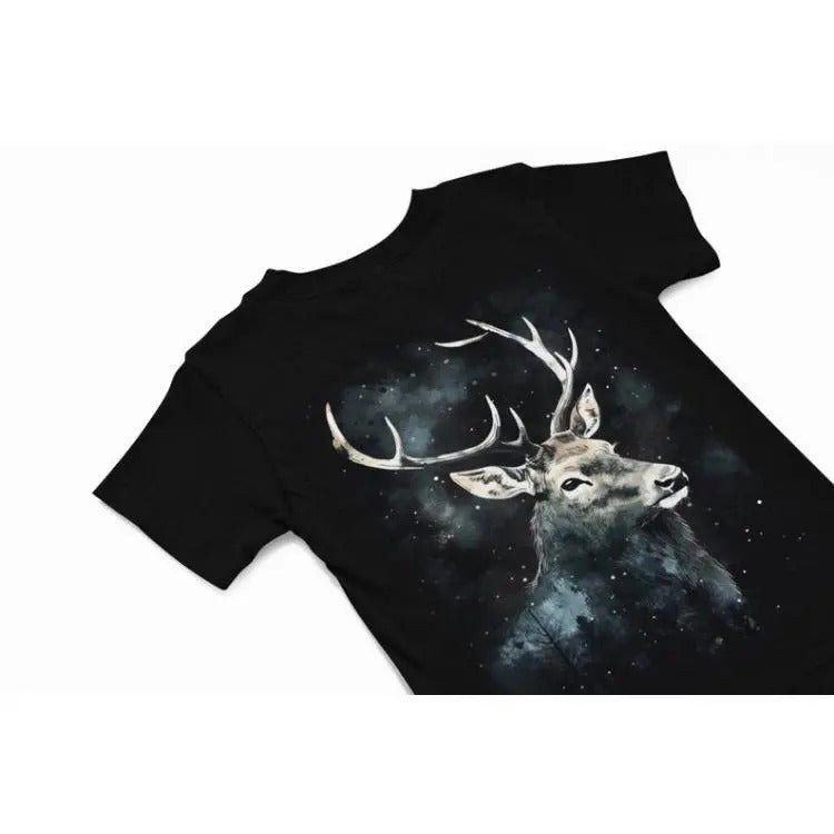 Stag T-shirt, Stag Silhouette Graphic T-Shirt, Deer tees, Camping T shirt, Animal Tee's, Stag graphic tee, Novelty T...