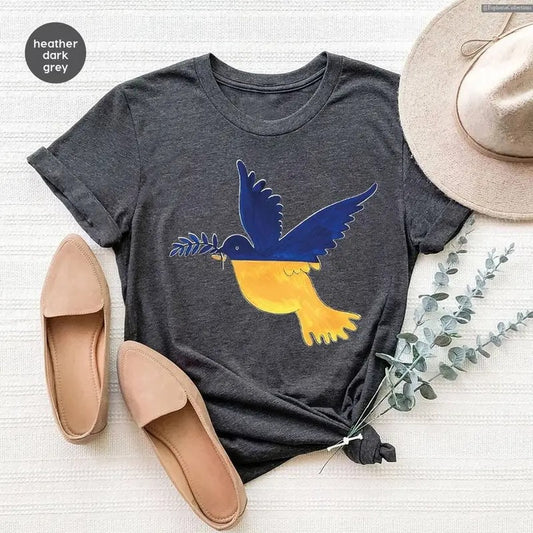 Stand With Ukraine T-Shirt, Peace Support Ukrainian Crewneck shirt, Ukraine Free Flag Tee, Gifts for Women, Gifts for Boyfriend , Global Trending Outfits