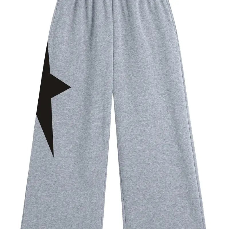 Star Print Streetwear Sweatpants Elastic Waist Loose Wide Leg Joggers Y2k Pants Harajuku Trousers T-Shirts, Hoodie,...