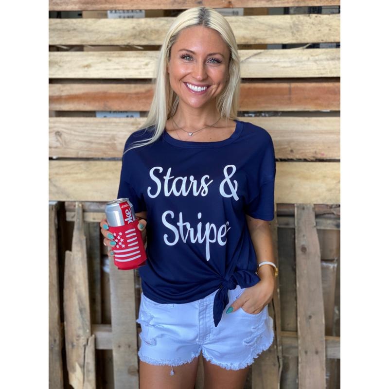 Stars & Stripes Blue Tie-Top T-Shirts, Hoodie, Sweatshirt | DripVista.com