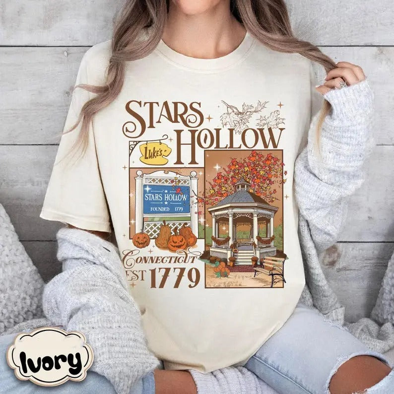 Stars Hollow  Shirt, Lukes Diner Shirt, Gilmore Girl Eras, Retro Stars Hollow Crewneck, Dragonfly Inn Sweatshirt, Fall...