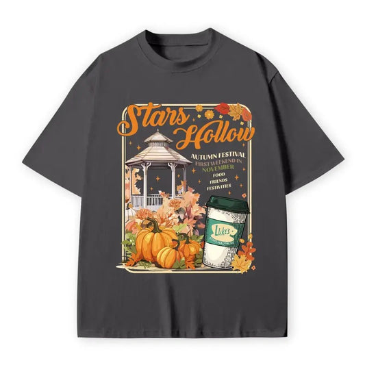 Stars Hollow Fall T-Shirt, Annual Autumn Festival T-Shirt, Vintage Style Stars Hollow T-Shirt, Luke_s Diner Coffee, T-Shirt, Halloween Gifts, Gift For Fan, Gift For Her, Gift For Him Fabric Fit Top Womenswear
