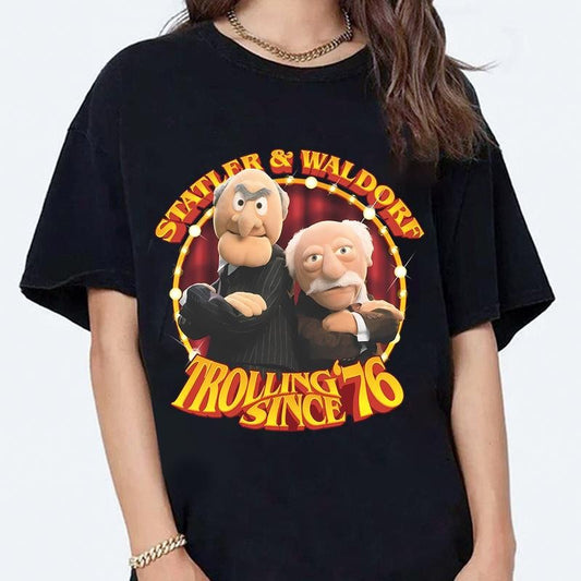 Statler And Waldorf Vintage Muppet Lovers Show Fan Cotton Tshirt High Quality Oversized T-shirt Men Clothing Summer Wear