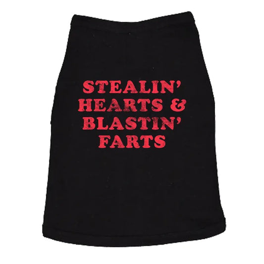 Stealin Hearts and Blastin Farts Dog Shirt Funny Pet Puppy Lover Hilarious Pass Gas Shirt Love Shirt For Dogs Funny Adult Humor Puppy Black