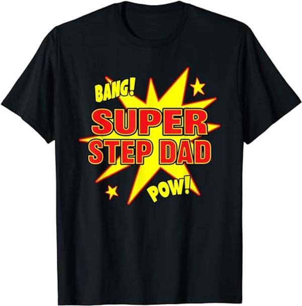 Stepdad T Shirt, Gifts For Stepdad, Men's Super Step Dad T-Shirt Super Power Step Father Gift Casual Cotton Menswear Top...