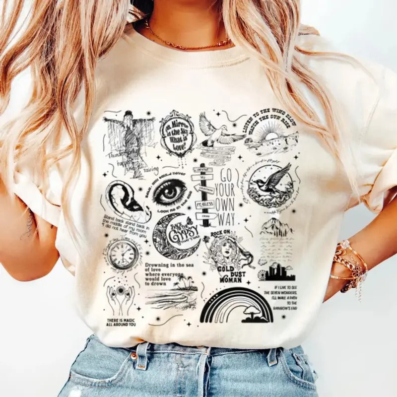 Stevie Nicks Tracklist Shirt, Stevie Nicks T Shirt, Unisex Short Sleeve Tee Cotton Fit Top