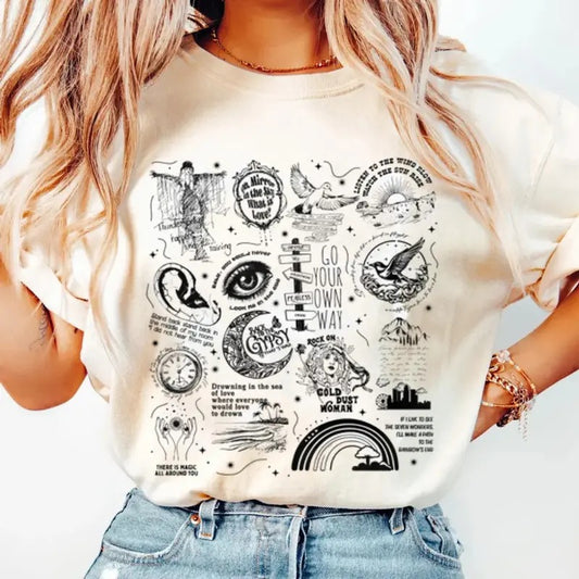 Stevie Nicks Tracklist Shirt, Stevie Nicks T Shirt, Unisex Short Sleeve Tee Cotton Fit Top